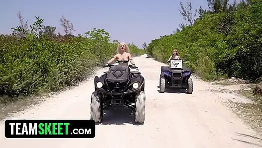 Takım skeet laboratuvarları - sürtük sarışın kızlar yabancıyla tanışıyor ve onu vahşi doğada sikiyor - full hd video