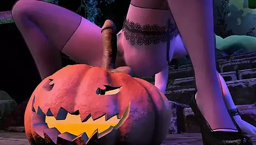 Teyze Cass kabak cadılar bayramı özeline biniyor