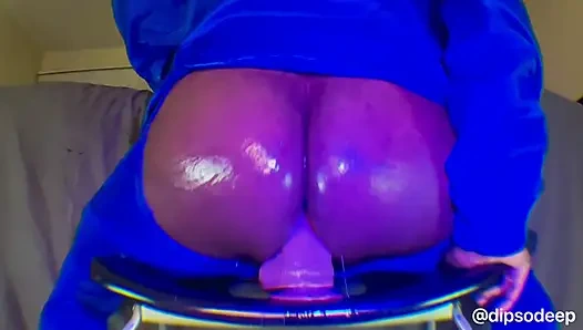 Bubble Butt Femboy Rides 10 inch Dildo