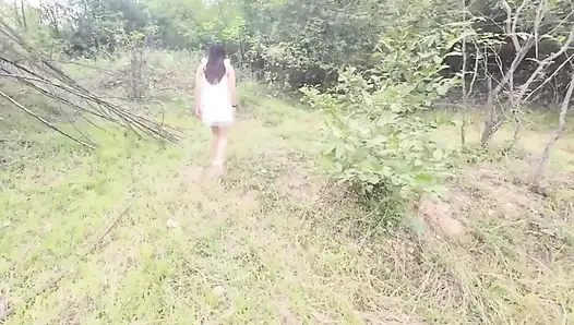 Thai Girl Walking Masturbation in the Jungle Thai Outdoor Public