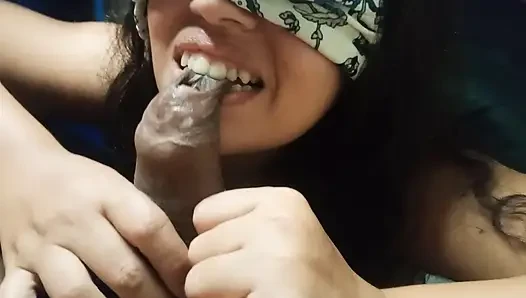 My stepsister is addicted to sucking my penis, she doesn't even give me a break when I'm editing these videos.