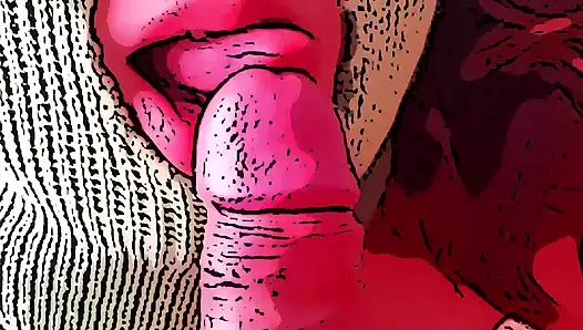 Çizgi film kızı beyaz sperm boşalana kadar iyi arkadaşının büyük yarağını emiyor