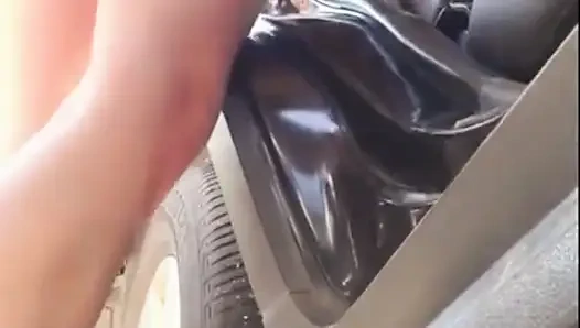 Ateşli bir kadınla parkta sabah seks