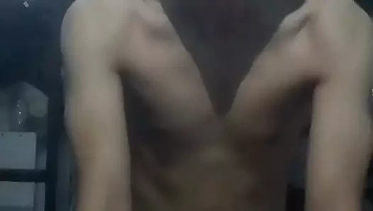 I put on all fours blonde in a jean skirt