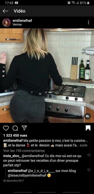 Emilie Nef Naf et son gros cul dans la cuisine