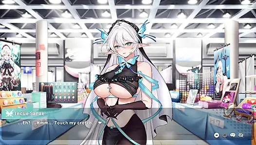 Hentai oyunu - evli kadın etkinlikte vtuber'ını kostümle oynuyor ve seks yapıyor - v-lover