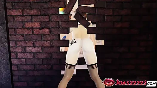 Seksi kojuro havuzu 3d hentai - özensiz su sakso, frenulum yalama, duvar deliği boşalması