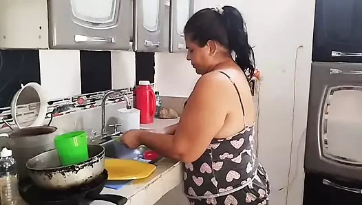 I hired this maid, she came in with those shorts showing her big ass