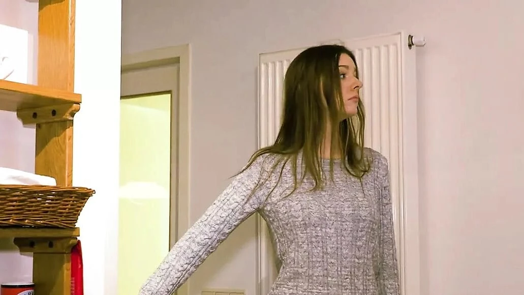 Young Girl Vs Old Man - Skinny Teen taking big facial