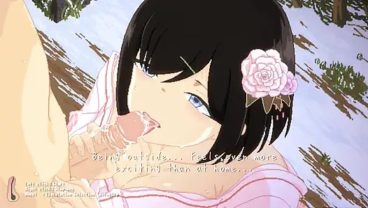 Hentai oyunu - kış sıcağında büyük memeli bebek - yoğun seks ve sakso