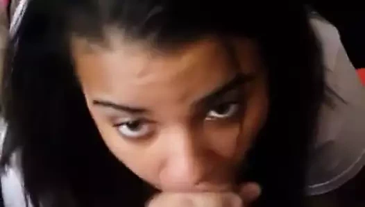 Seksi melez kız onun büyük siyah yılanını işler