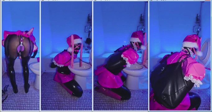 Kadın kılıklı hizmetçinin tatilde kendini esaret altında