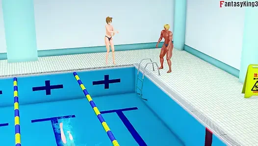 Rias ve Akeno Thresome telefon görüşmesi yaparken ve Akeno halka açık havuzda sikiliyor - dxd ntr çılgınlığı serisi