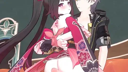 Honkai star rail - ışıltılı x caelus tutkulu seks - 3d hentai animasyon