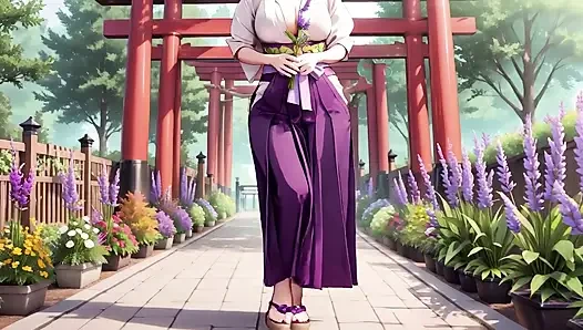 Kızıl saçlı miko! Derin v kimono sırılsıklam, serenity'den vermilion torii koridorunda çılgınlığa çiçek açıyor!