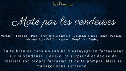 Fransız sesli porno | Mastürbasyonun ortasında yakalandı, satıcı kadın seni soyunma odasında sikiyor