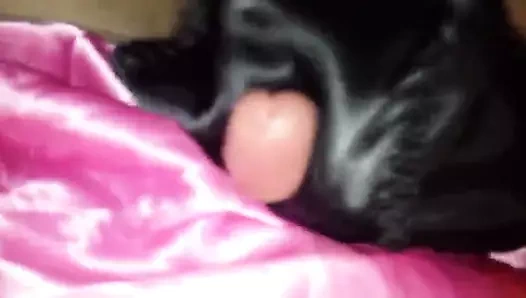 mastürbasyon ve sağladım ile siyah saten külot