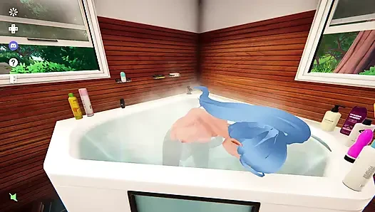 My Busty Hot Roommate Taking a Shower - My Bath Tub Companion - Gameplay