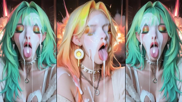 Bölüm 2: Anime karakterleri yüzlerini tamamen dölle kaplıyor.