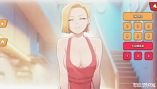 Android 18 gears deep - Android 18'in mükemmel oral seksi