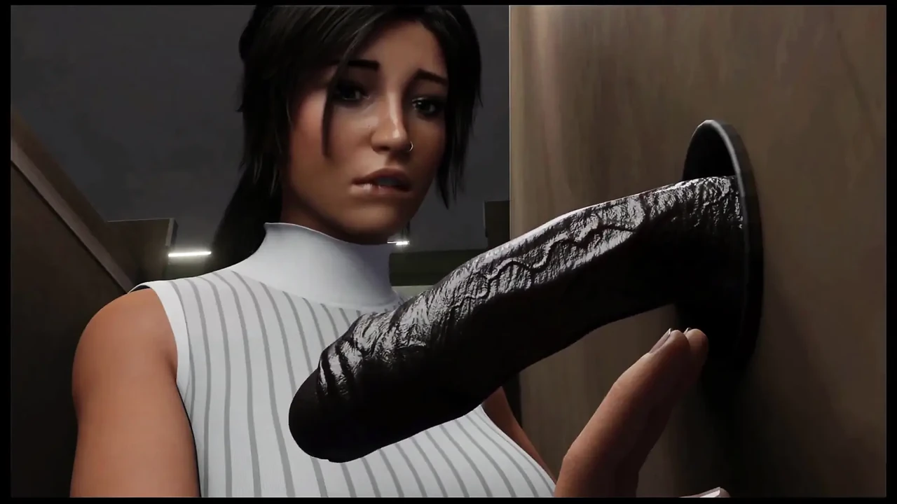 Croft Adventures Hentai Game Parody Ep.5 Lara Find a BBC Gloryhole in the Library Restroom!