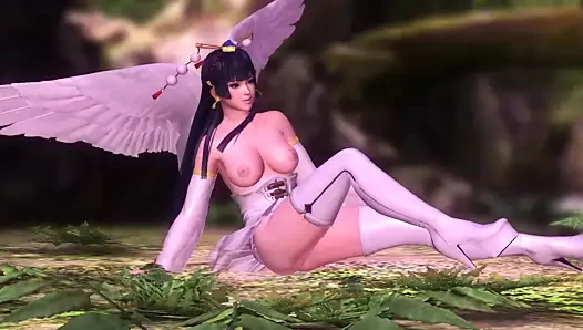 Ateşli ve seksi nyotengu senin için dans ediyor ve göğüslerini gösteriyor!