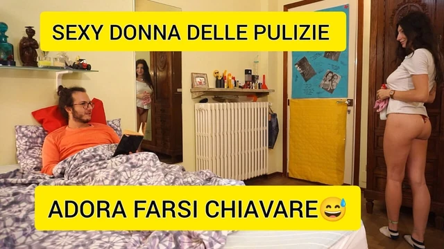 Garip adam, onu içeri boşaltan inanılmaz bir temizlikçi kadın tarafından şaşırır!