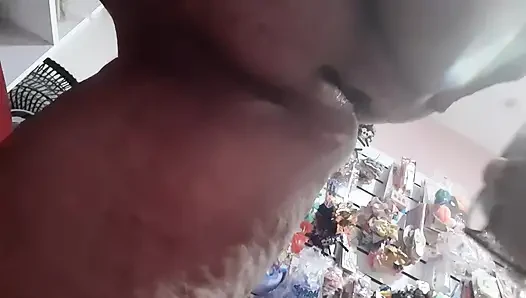 Woman happy to cum on a big thick cock