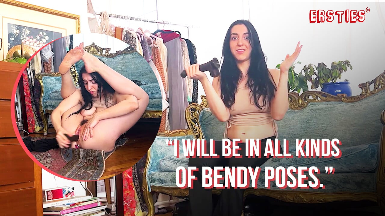 Ersties - profesyonel contortionist Natasha fışkırtana kadar dildoya biniyor