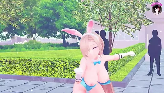 Asuna - erotik tavşan kostümü içinde ateşli dans