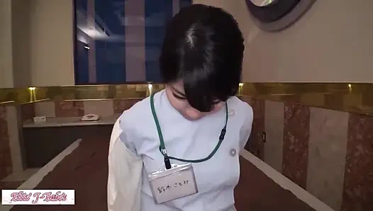 Beyaz ceketli diş hijyenisti çekimi ham bakış açısı seks kaydediyor