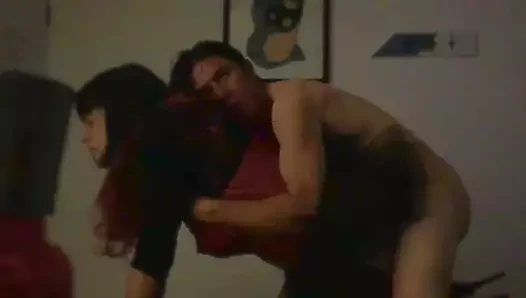 Bearded crossdresser otel sikme