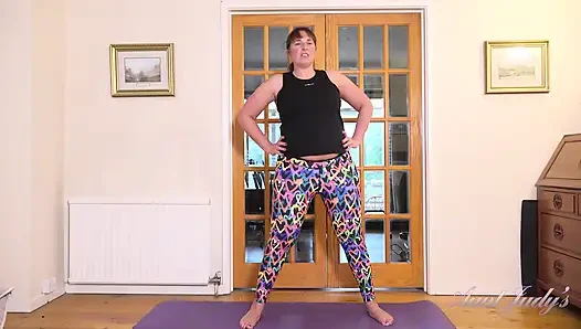Auntjudys - tombul orta yaşlı seksi kadın Ruby Cattrall ile egzersiz zamanı
