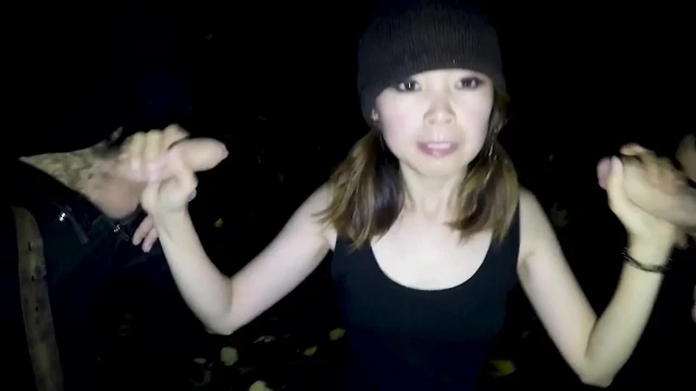 Japanese Teen Secretly Sucks Big Dicks at Night