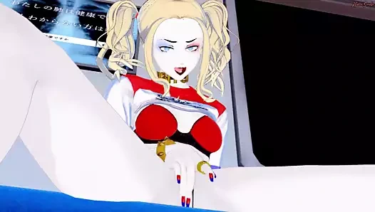 Harley quinn metroda amını parmaklıyor. dc hentai