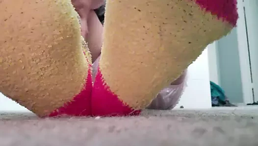Fuzzy yellow socks pov