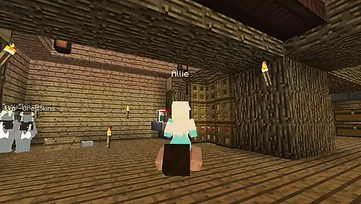 Minecraft Jenny Mod Allie adlı bir cin çağırıyor ve gırtlağına kadar alıyor