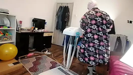 Amateur milf massages herself with a vibrator