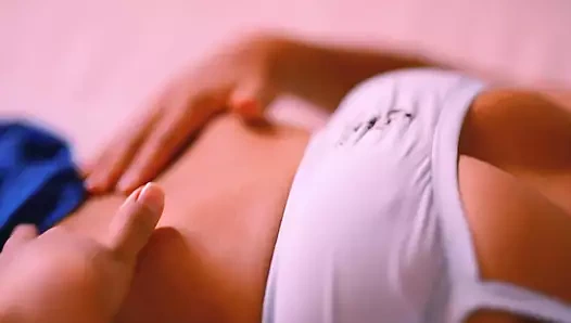 Stepsister and her brother's friend in the apartment.