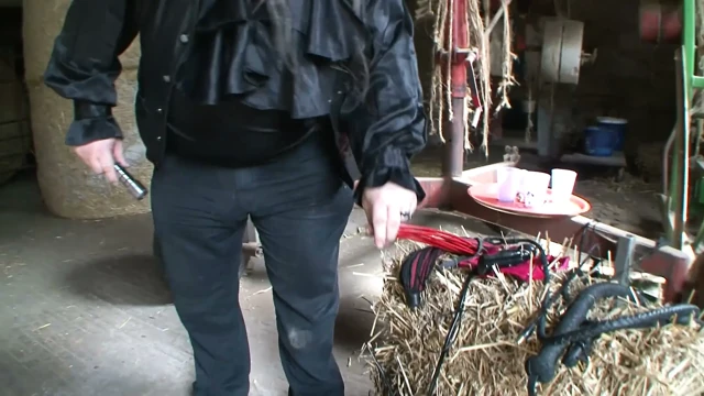 Barn Whipping: Redhead Maid Broken on Hay