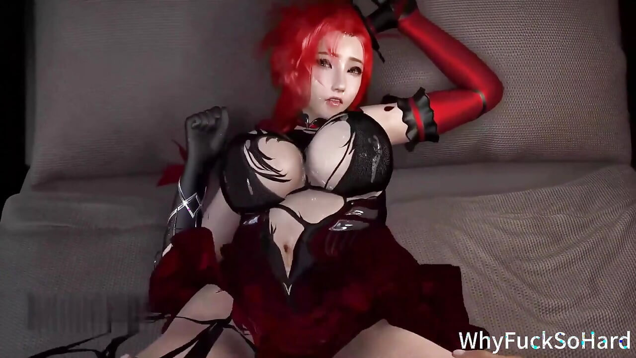 3 boyutlu kızıl saçlı sürtük cosplay süper model ıslak amcığını çok sert siktiriyor