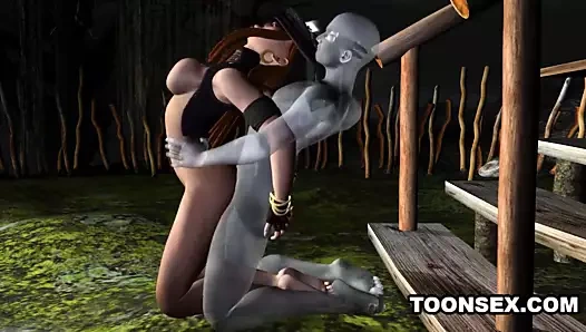 Busty 3d bebek Başlarken becerdin sert tarafından bir hayalet