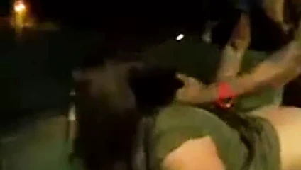 White wife pleases black Daddy on Park Bench