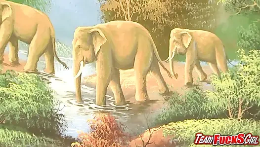 Adamlar kalın sarışına döl banyosu yapıyor