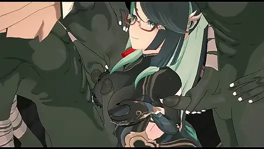 Genhin impact - xianyun ortalama yarakdan sıkıldıktan sonra büyük siyah yarak istiyor - 3 boyutlu hentai animasyon