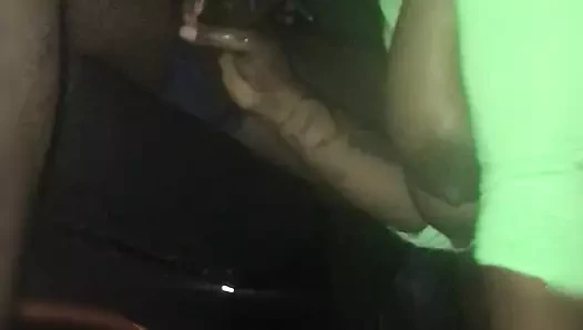 BBW Girl Got Her Big Boobs Out While She Stroke The Cum Out Of My Dick.