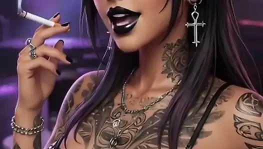 Yüzde 100 yapay zeka sıska gotik sigara içen kız bakış açısı 31 talimatı - dik memeli dövmeler piercingli sigara içen edepsiz konuşma striptiz