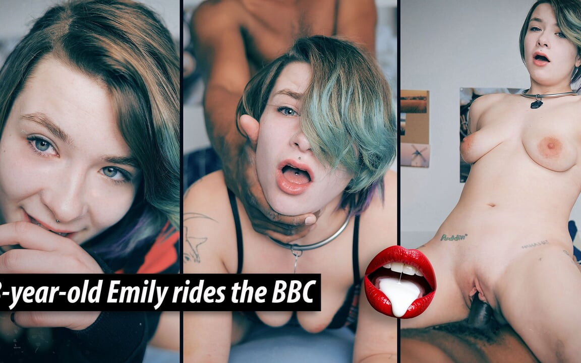 18 yaşındaki Emily büyük zenci biniyor