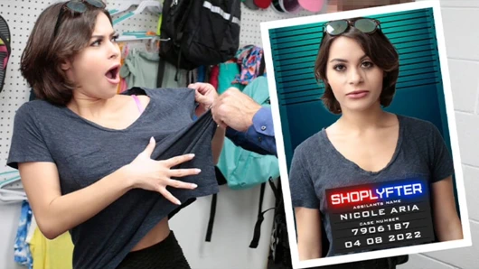Shoplyfter - zengin kız Nicole Aria hırsızlık yaparken yakalanıyor