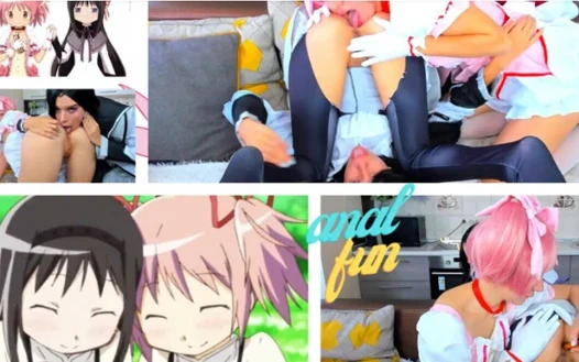 Homura Akemi ve Madoka Kaname eğleniyor
